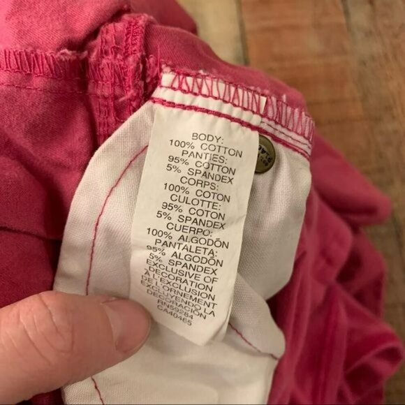 Children’s place baby girl sz 24M pink ruffle denim skirt and lined shorts skort - Picture 6 of 6